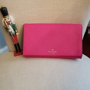 Kate Spade Stefano Pink Leather Clutch Bag